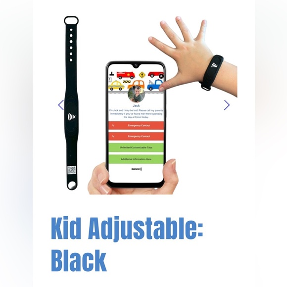 Kid Sharewear Safety Tracker Black Band NEW - Picture 3 of 7